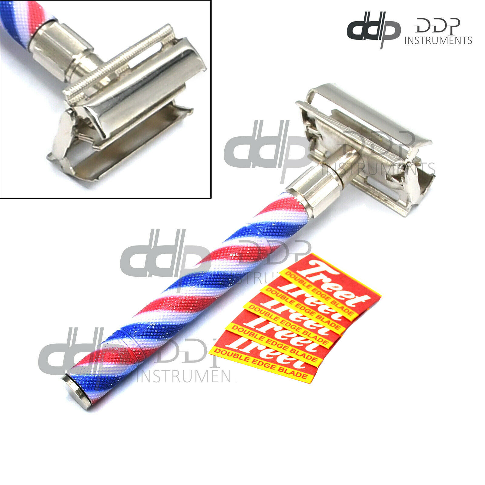 Mens-Traditional-Double-Edge-Classic-Shaving-Safety-Razor-W-5-Blades-BTS-194-372879093584