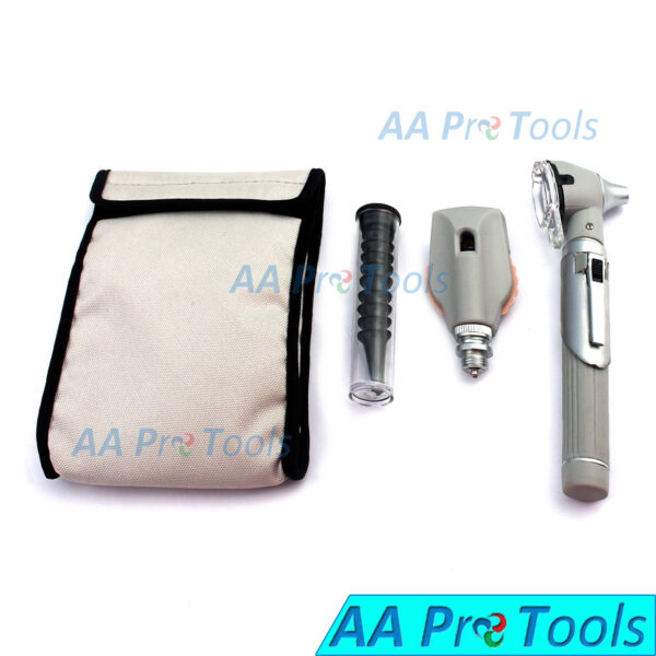 NEW FIBER OPTIC Otoscope Ophthalmoscope Examination LED Diagnostic ENT SET GRAY