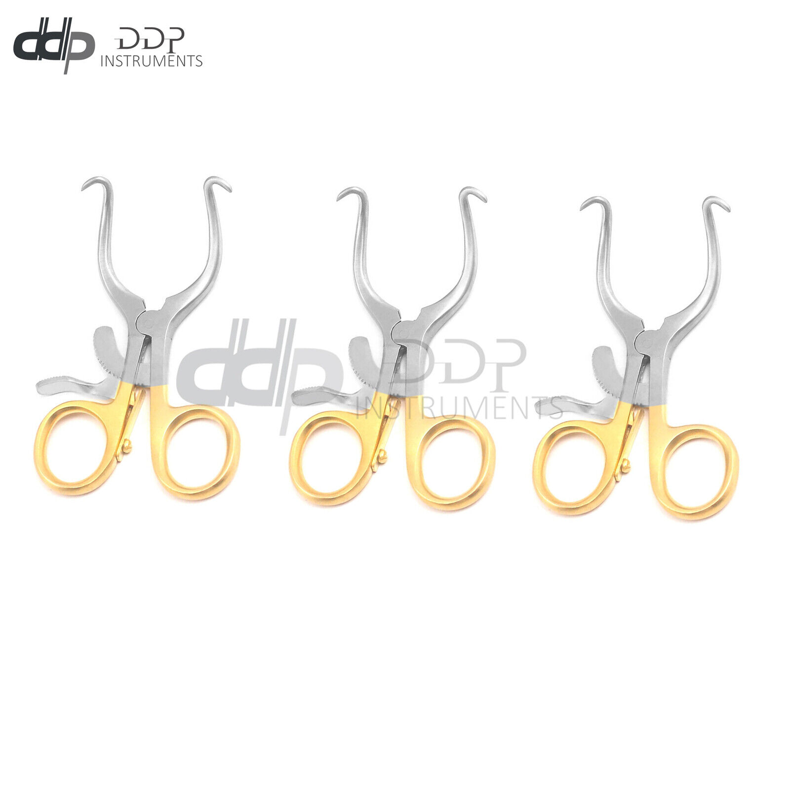 NEW-SET-OF-3-OR-GRADE-GELPI-RETRACTOR-35-WITH-GOLD-HANDLE-133544385294