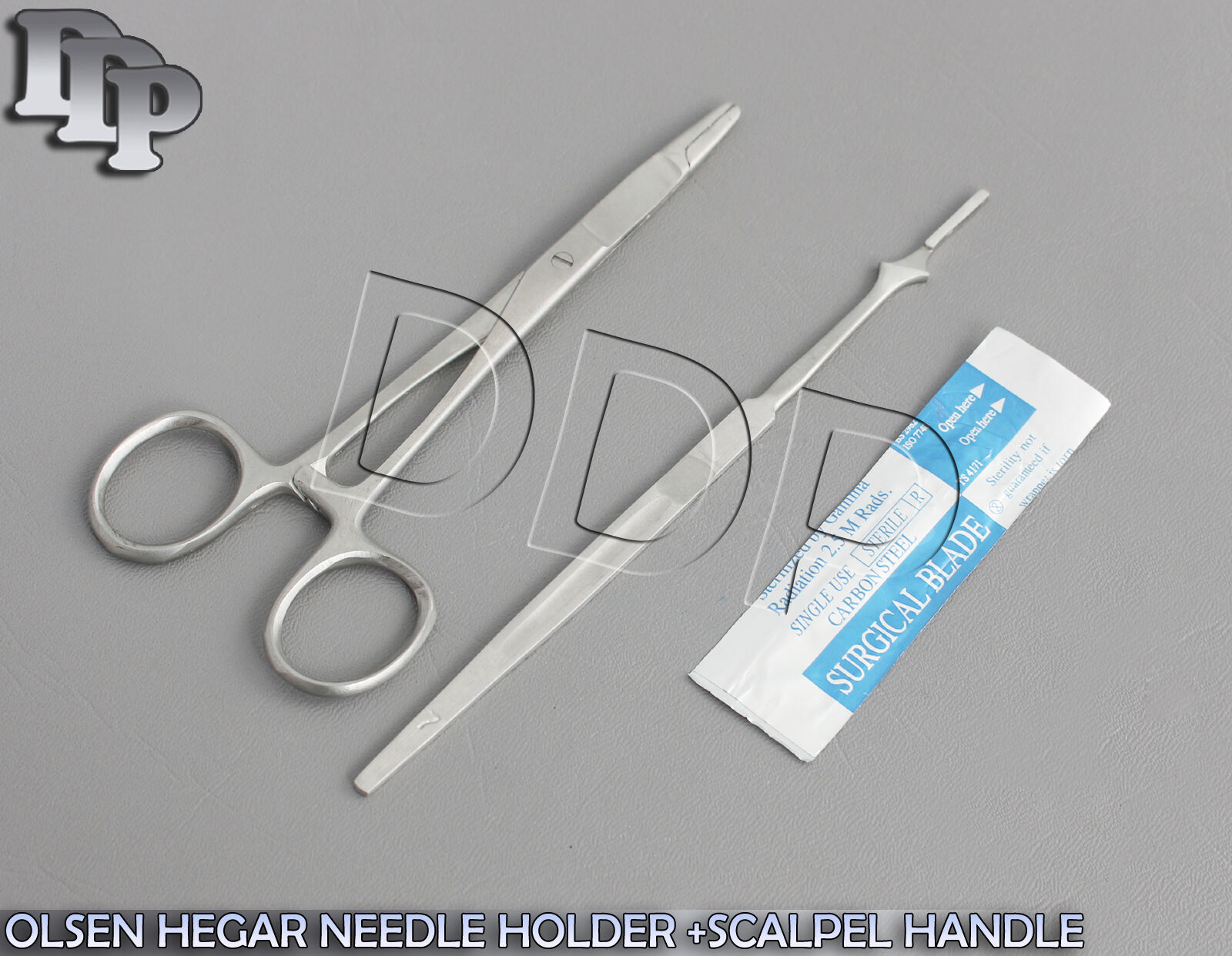 OLSEN-HEGAR-NEEDLE-HOLDER-55-SMOOTHSCALPEL-HANDLE-75-SURGICAL-BLADES-12-371630425164