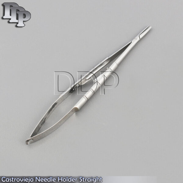 PREMIUM HIGH GRADE CASTROVIEJO ROUND NEEDLE HOLDER SMOOTH JAWS 5.5" STRAIGHT