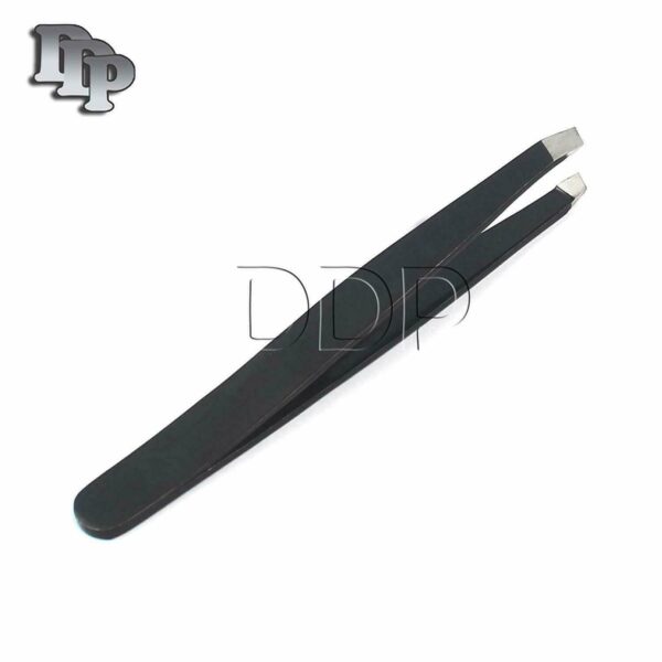 PROFESSIONAL BEAUTY EYEBROW SLANTED TWEEZERS BLACK MULTIPURPOSE TWEEZER PLUCKER