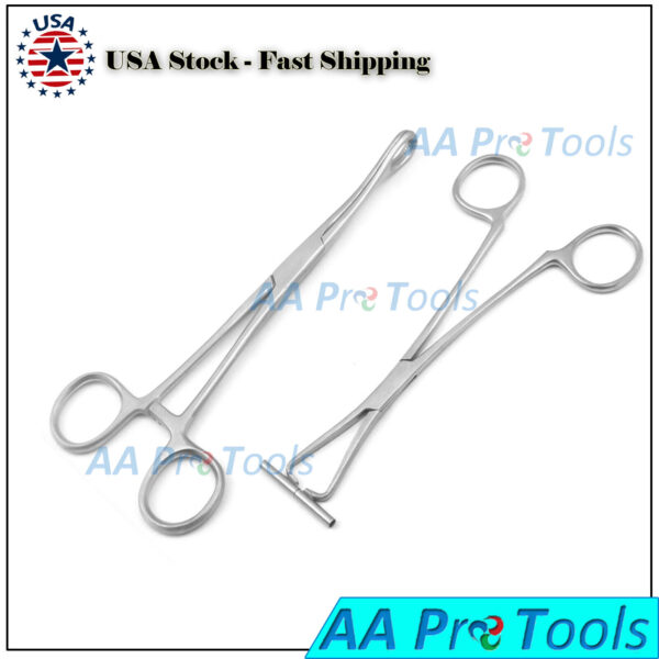 Piercing Forceps 1 Septum Forceps And 1 Slotted Metal Forceps Set Of 2