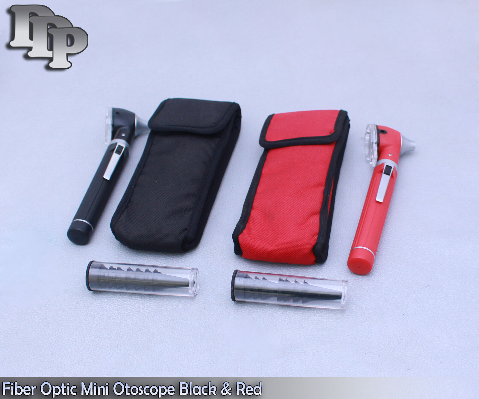 Pro-Physician-25V-Halogen-Light-FiberOptic-Otoscope-Diagnost-Set-Black-Red-371224792354