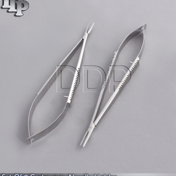 Set Of 2 Castroviejo Needle Holder 5.5'' Cvd,Str Without Lock Surgical Instrument
