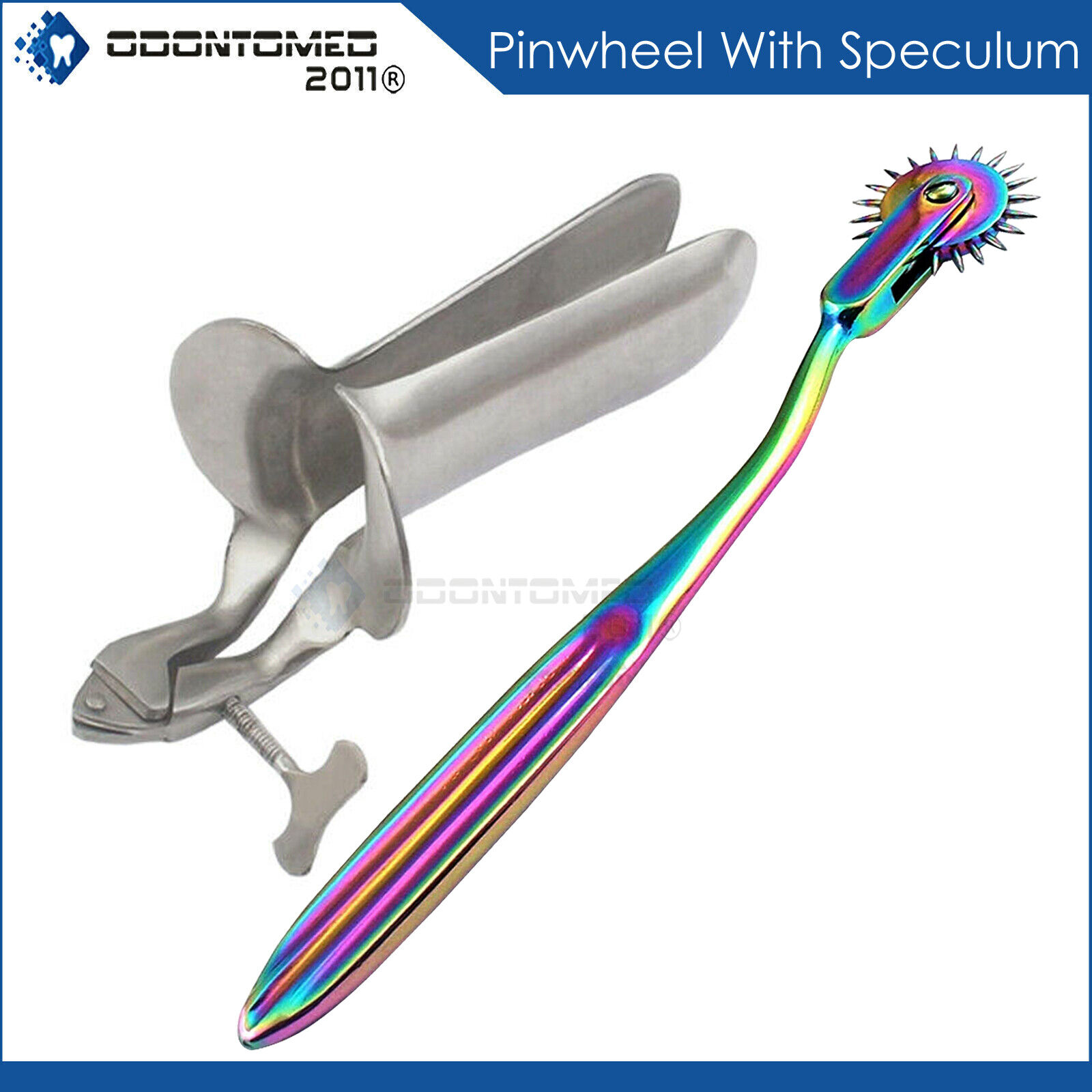 Wartenberg-Pin-Wheel-Rainbow-Color-Collin-Vaginal-Speculum-Large-131061807124