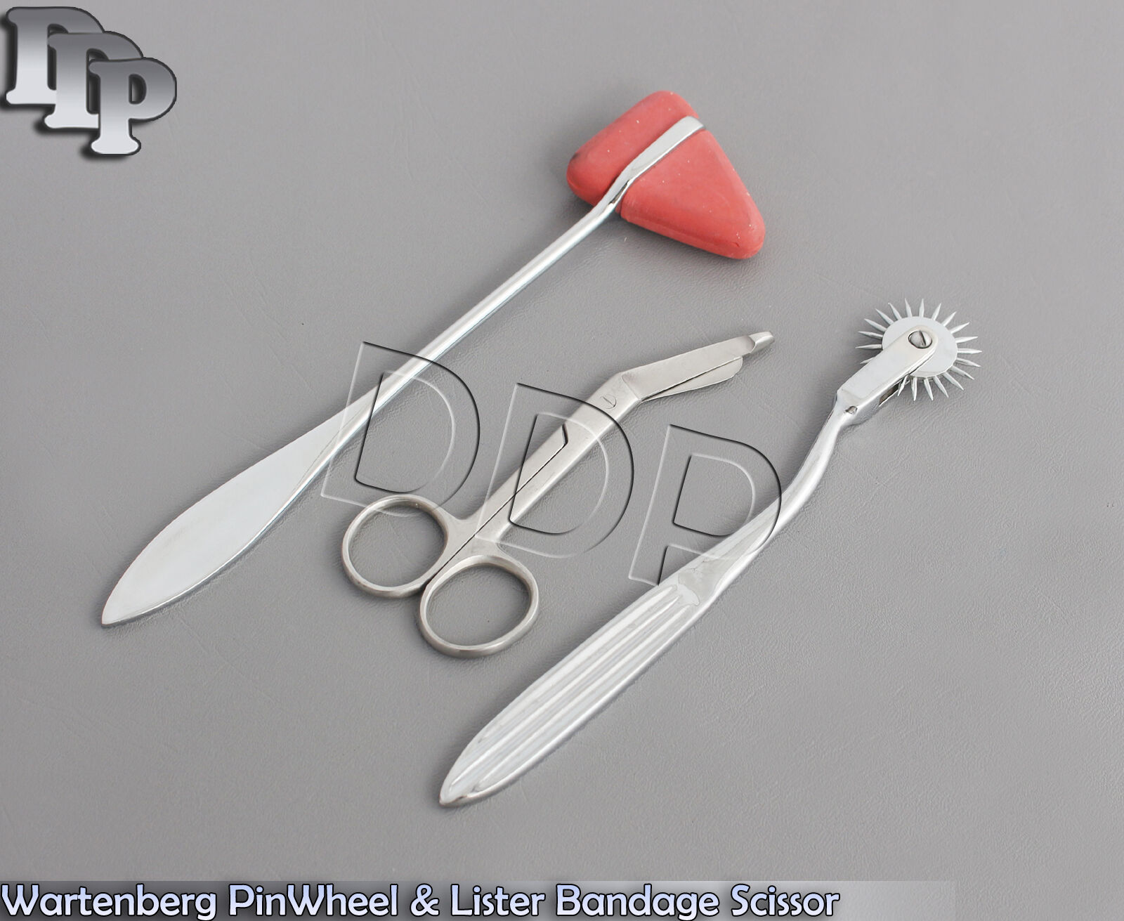 Wartenberg-PinWheel-Lister-Bandage-Scissor-Taylor-Hammer-3-Pcs-Set-131849363254