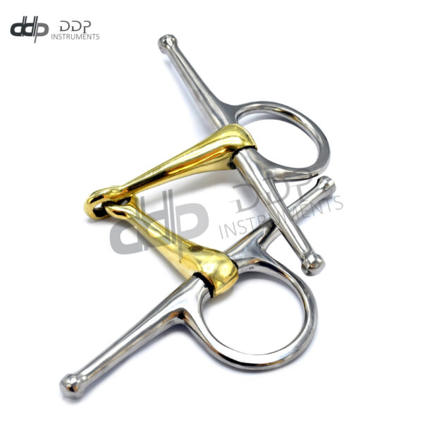 1 Piece Of Full Cheek Eggbutt Snaffle Horse Bit 5'' W/Gold, BT-0103