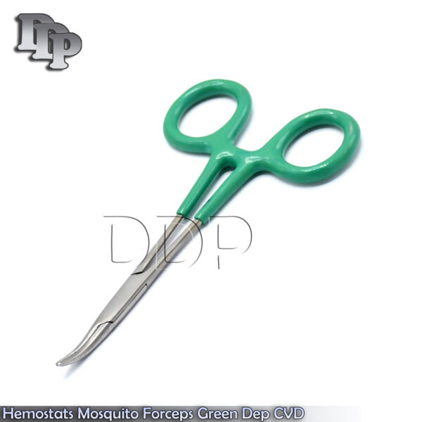 12 Hemostats Mosquito Forceps Surgical Instruments, Green Dep Handle 5" Curved