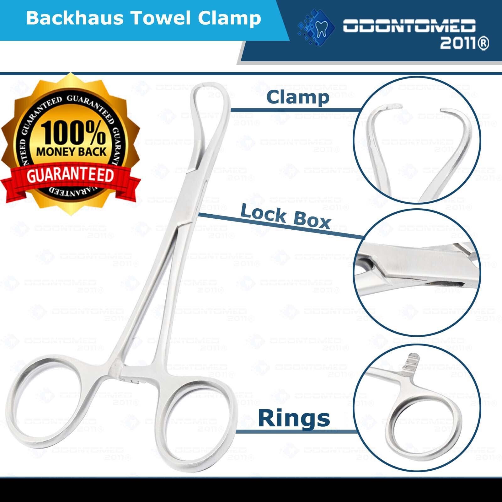 12-OR-GRADE-BACKHAUS-TOWEL-CLAMP-55-SATIN-FINISH-SURGICAL-DENTAL-VETERINARY-115578671195-3