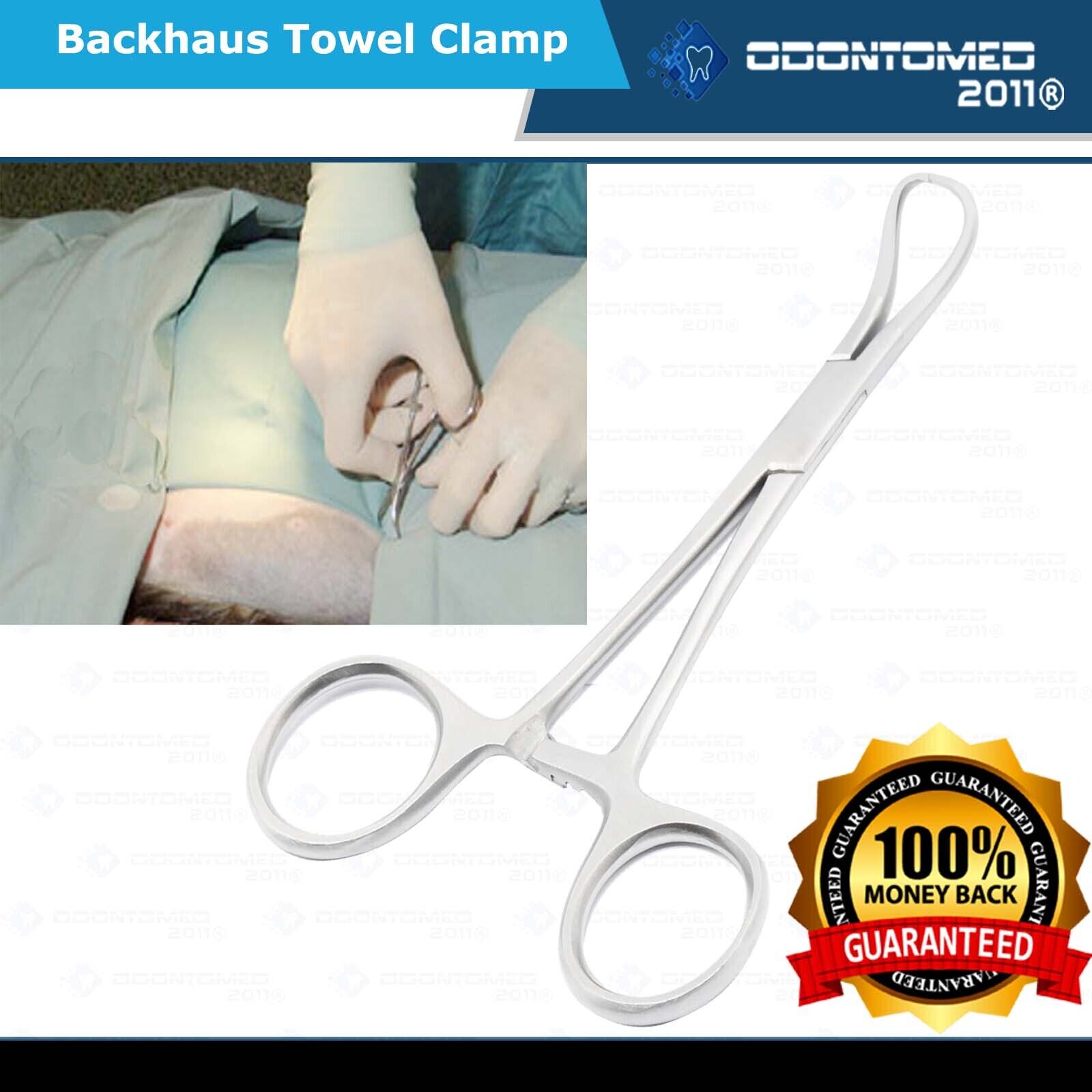 12-OR-GRADE-BACKHAUS-TOWEL-CLAMP-55-SATIN-FINISH-SURGICAL-DENTAL-VETERINARY-115578671195