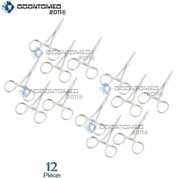 12PK 3.5" Straight Hemostat Forceps Locking Clamps Stainless Steel Surgical Tool