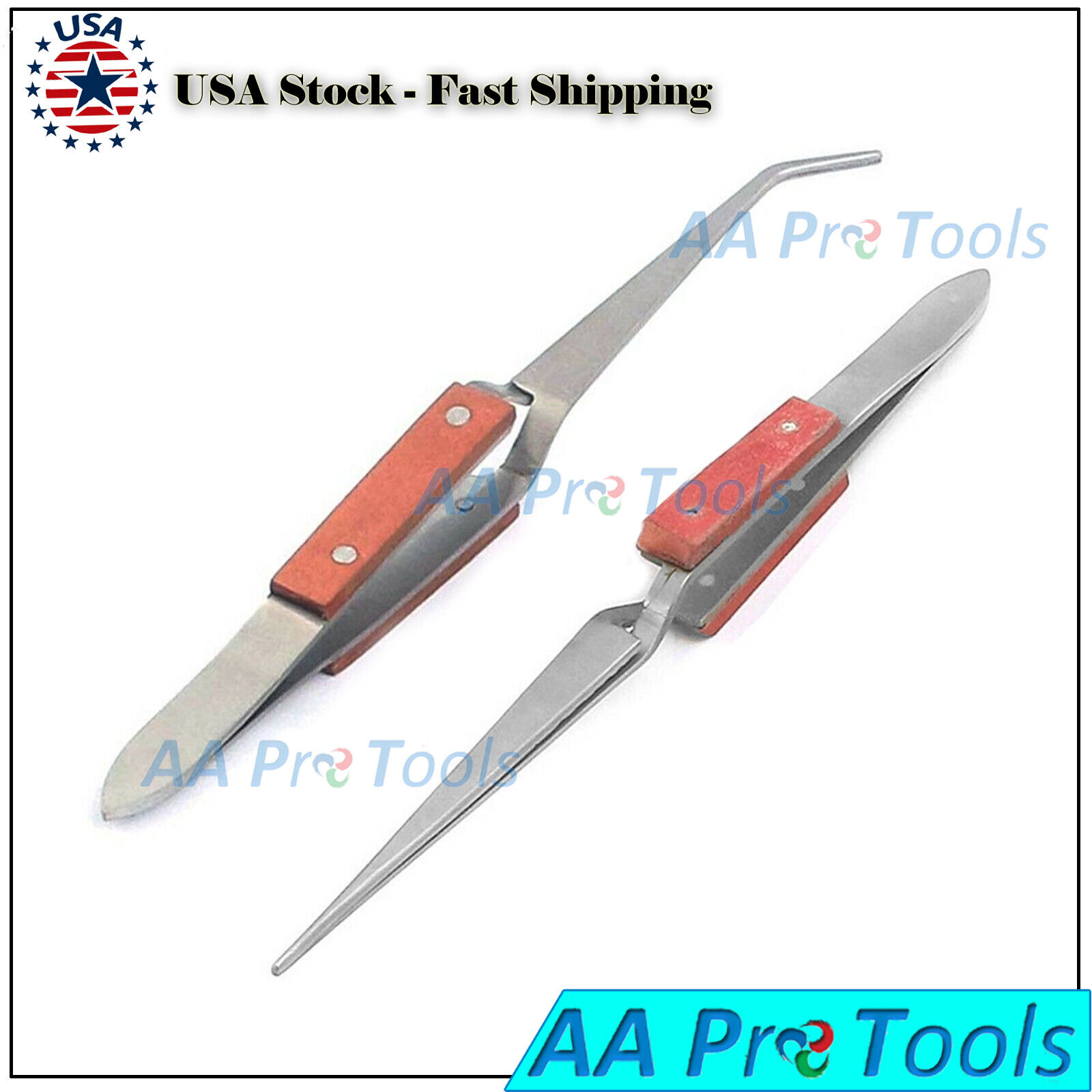 2-Fiber-Grip-Cross-Locking-Soldering-Tweezers-Bent-Straight-Tip-6-12-NEW-254706368235