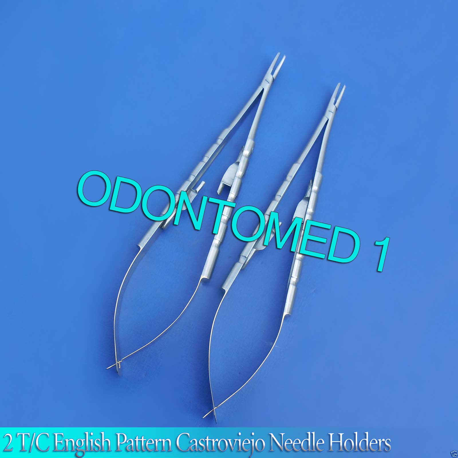2-PCS-TC-ENGLISH-PATTERN-CASTROVIEJO-NEEDLE-HOLDER-625-CURVED-115578678325-2