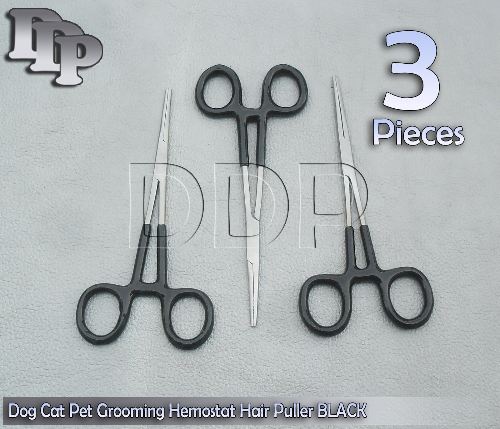 3-Dog-Cat-Pet-Grooming-Hemostat-Hair-Puller-55-Black-Dep-Handle-Straight-131401596085