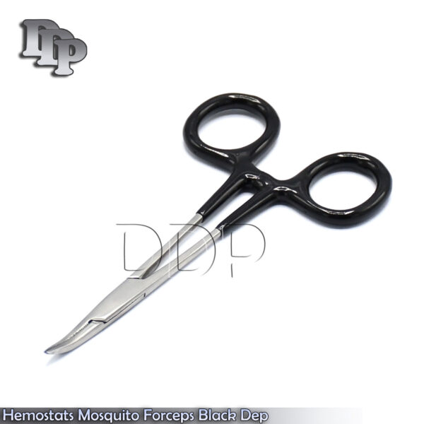 6 Hemostats Mosquito Forcep Surgical  Black Dep Handle 5" Curved Surgical Instru