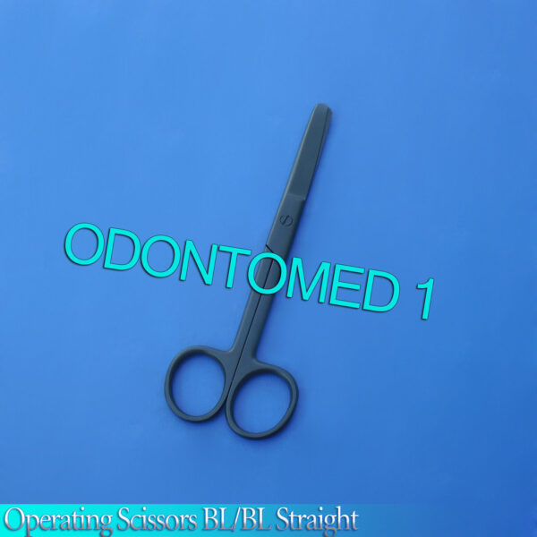 6 Operating Scissors Straight 5.5" blunt-blunt Black Coated Surgical Instruments