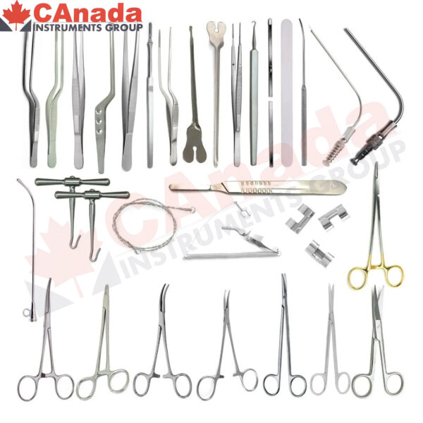 Basic Tools In Cranial Surgery Set Of 32pcs Brain Neurology Craniotomy Spinal Se