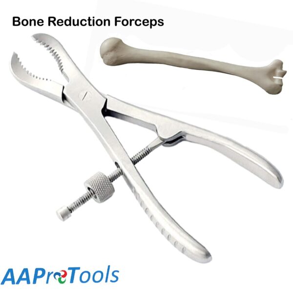 Bone Holding Forceps 8" Reduction Curved Serrated Jaw With Speed Lock