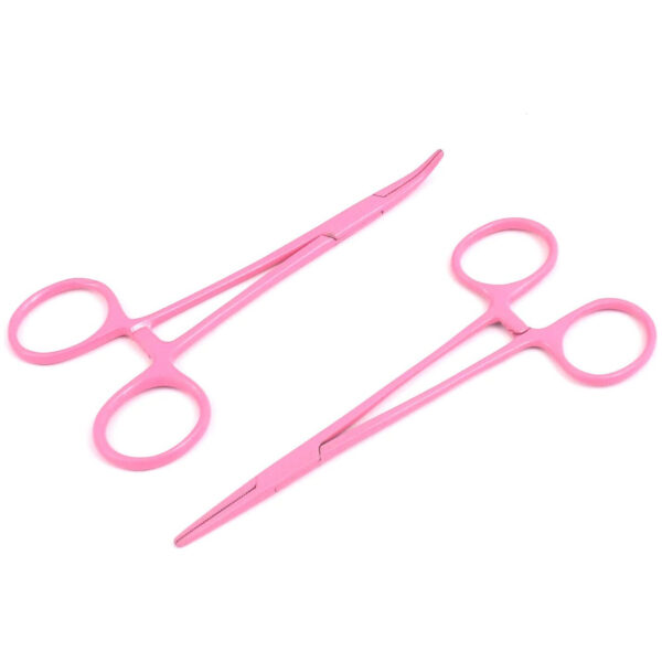 Crile Hemostat Forceps (Str + Cvd) 5.5" Pink Color Surgical Instruments