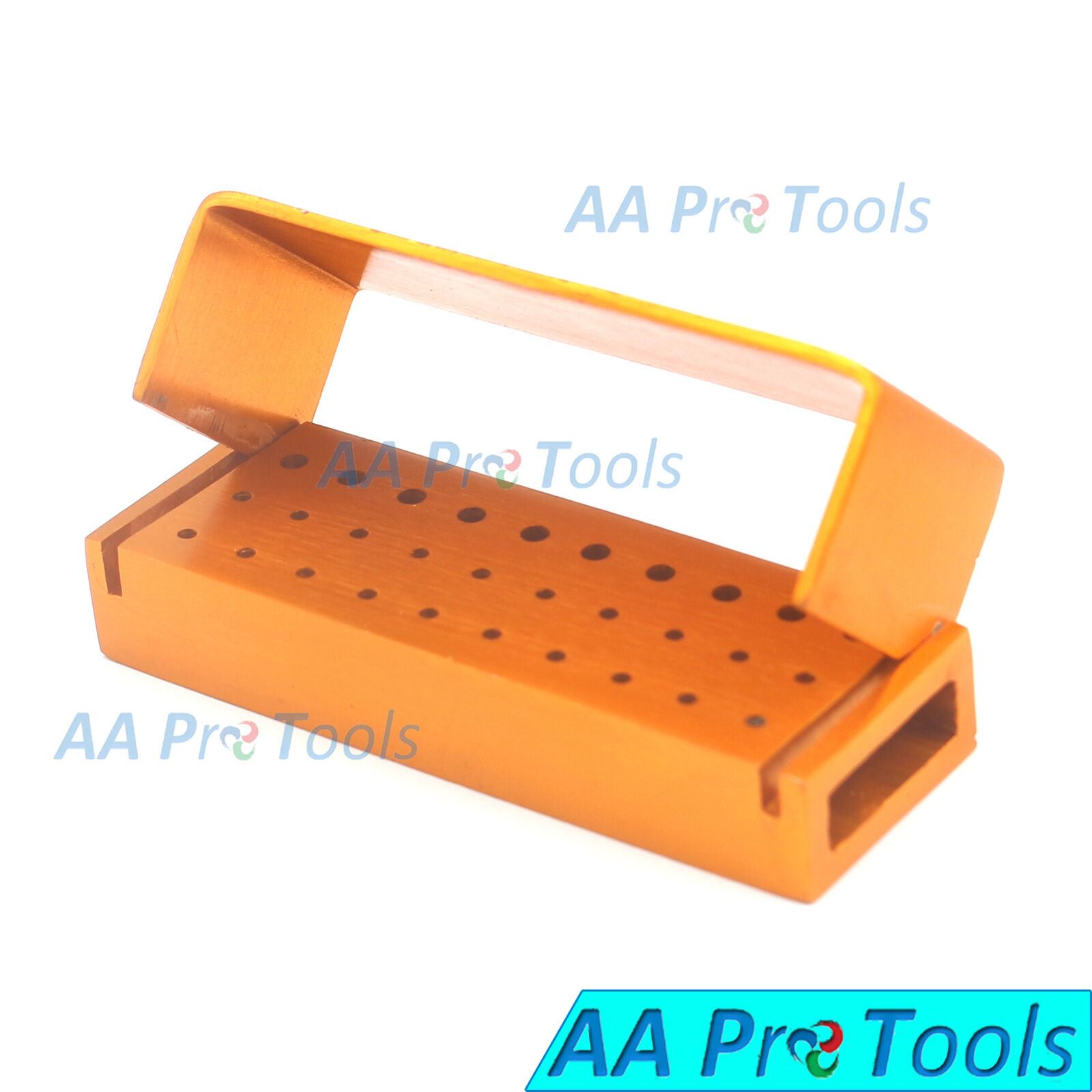 Dental-Burs-Holder-Aluminum-Endo-Box-Gold-30-Holes-Opening-DN-2083-New-252972142215-2