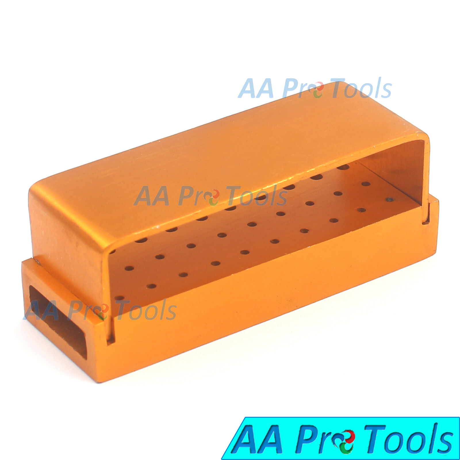 Dental-Burs-Holder-Aluminum-Endo-Box-Gold-30-Holes-Opening-DN-2083-New-252972142215