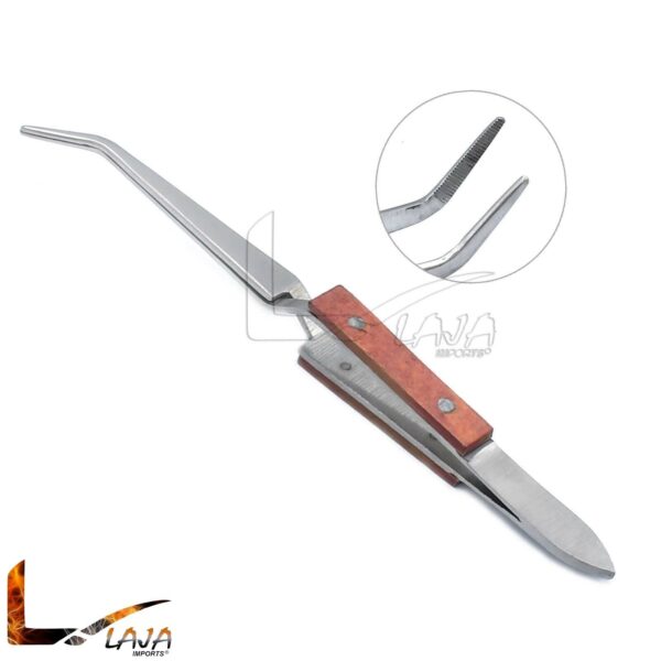 Jeweler Soldering Tweezers Fiber Grip Cross Locking Electronic Repair Forceps