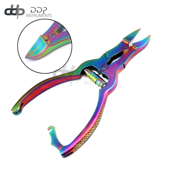 MULTI COLOR MYCOTIC TOE NAIL NIPPERS 6" DOUBLE ACTION RAINBOW