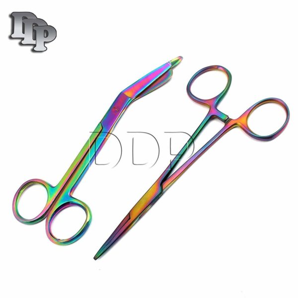 NEW HEMOSTAT FORCEPS 5.5'' SERRATED STRAIGHT + LISTER BANDAGE SCISSORS 5.5''