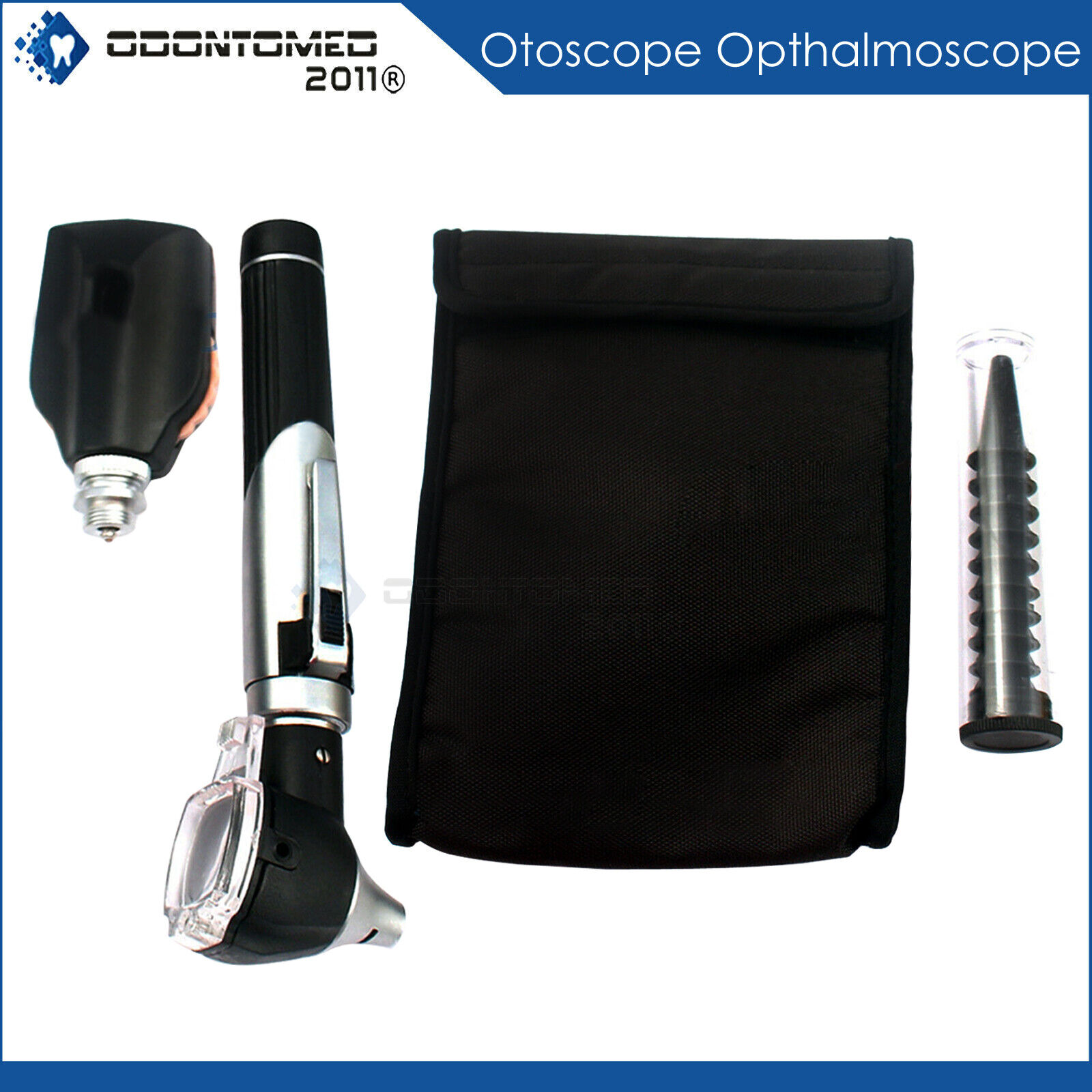 New-Fiber-Optic-Otoscope-Ophthalmoscope-Examination-led-Diagnostic-Ent-Set-Black-111564543095