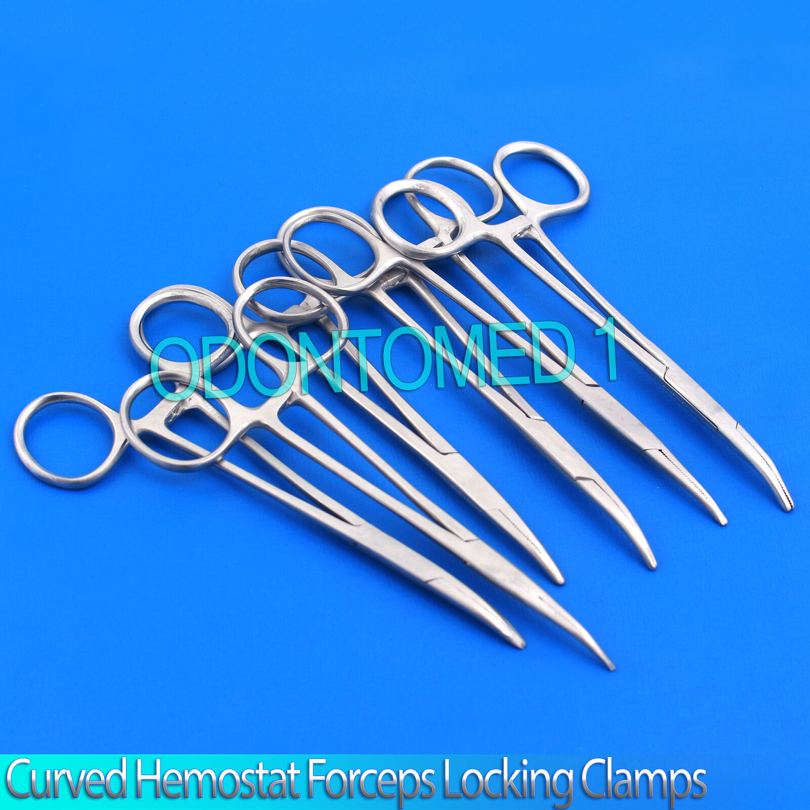 New-Set-of-6-Pairs-5-Curved-Hemostat-Forceps-Locking-Clamps-Stainless-Steel-132041705095
