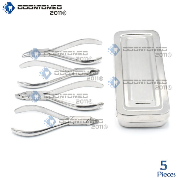ODM Set Of Orthodontic Instruments of 5 Pieces - Stainless Steel With Box DN-400