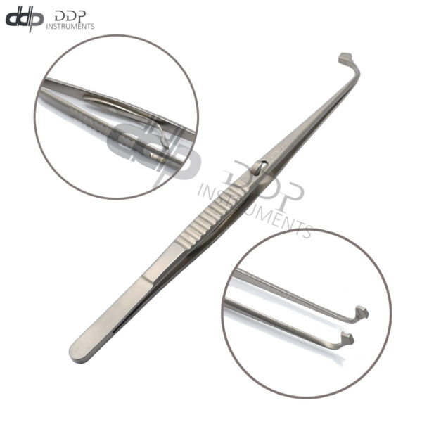 Pin Holding Dental Tweezers 6.5'' With Lock Surgical Dentist Instruments