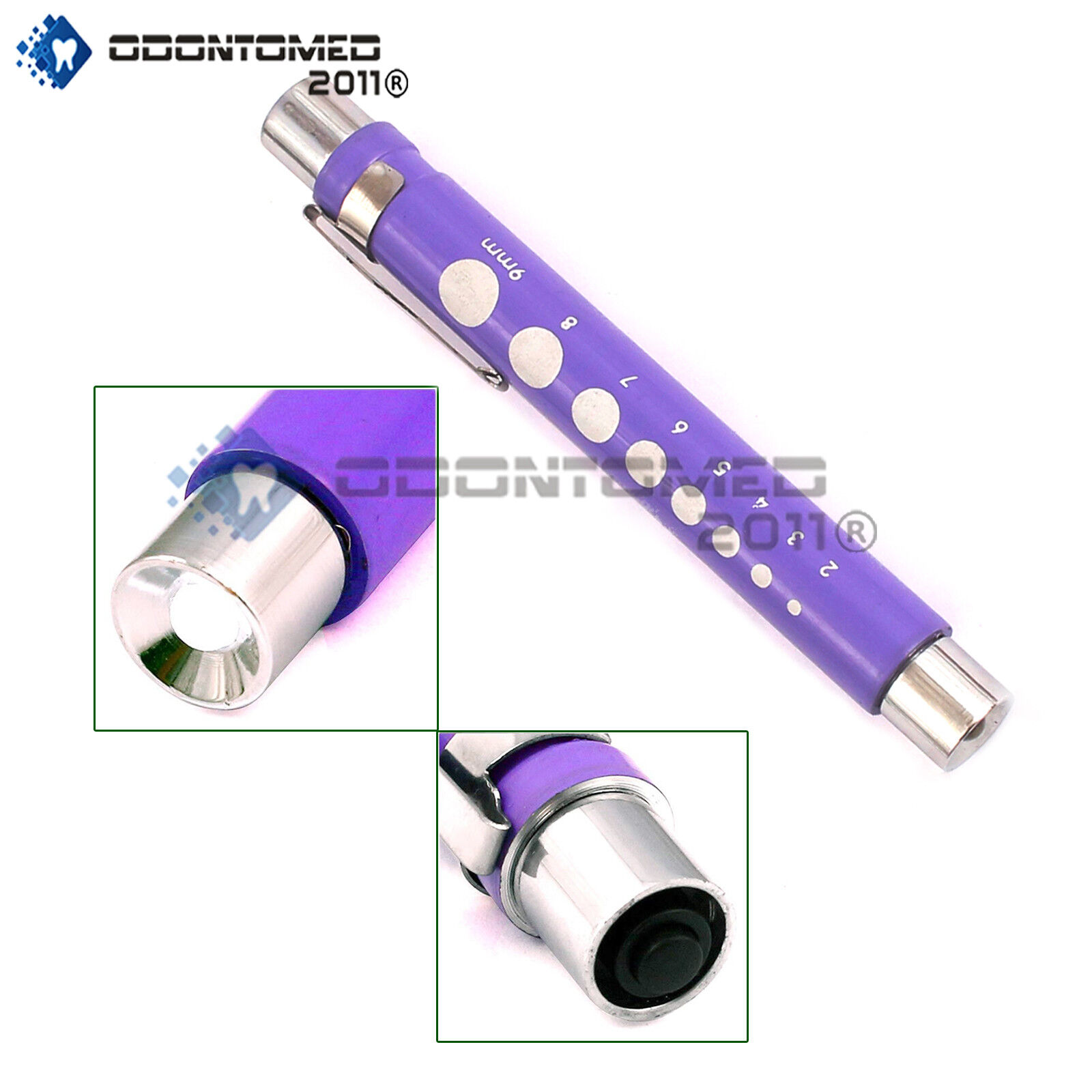 Reusable-Led-Pupil-Gauge-Nurse-Pen-Light-Medical-Click-Penlight-Purple-113183292475