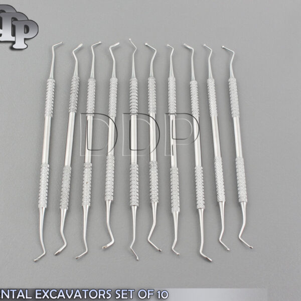 SET OF 10 DENTAL SPOON BLADE EXCAVATORS RESTORATIVE COMPOSITE CAVITY CARIOUS KIT