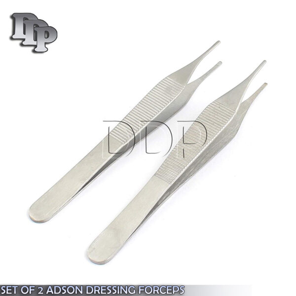 SET OF 2 O.R GRADE ASSORTED ADSON DRESSING FORCEPS 4.75" SURGICAL INSTRUMENTS