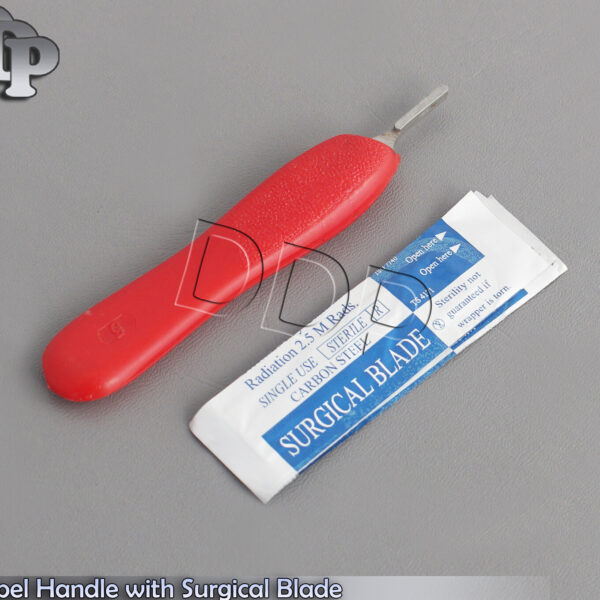 Scalpel Handle #5 with Red Color 10 Surgical Blade # 10 Dental Instruments