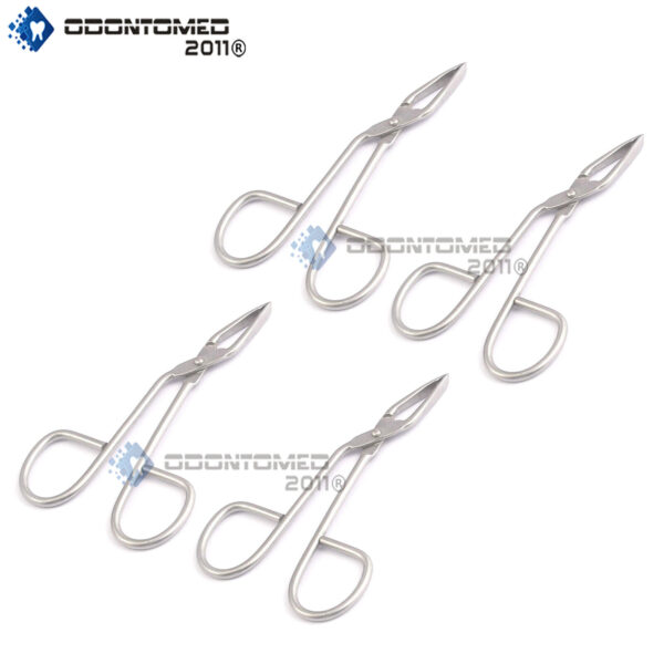 Set Of 4 Pieces Scissors Style Eyebrow Tweezers Slanted Tip Makeup Beauty Tools