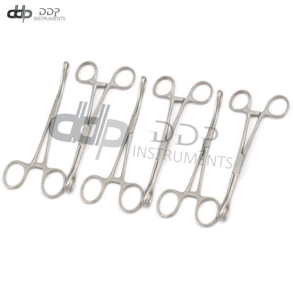 Set Of 6 Sponge Forceps 7" Straight+Curved Serrated Surgical Dental Instruments