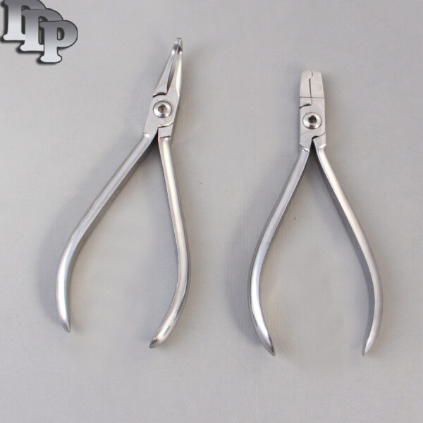 Set of 2 Primary Crown Crimping Plier & How Plier Curved Orthodontic Detnal