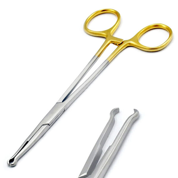 Vasectomy Fixation Clamp, Ring Forceps 5.5'' Gold Handle Surgical Instruments