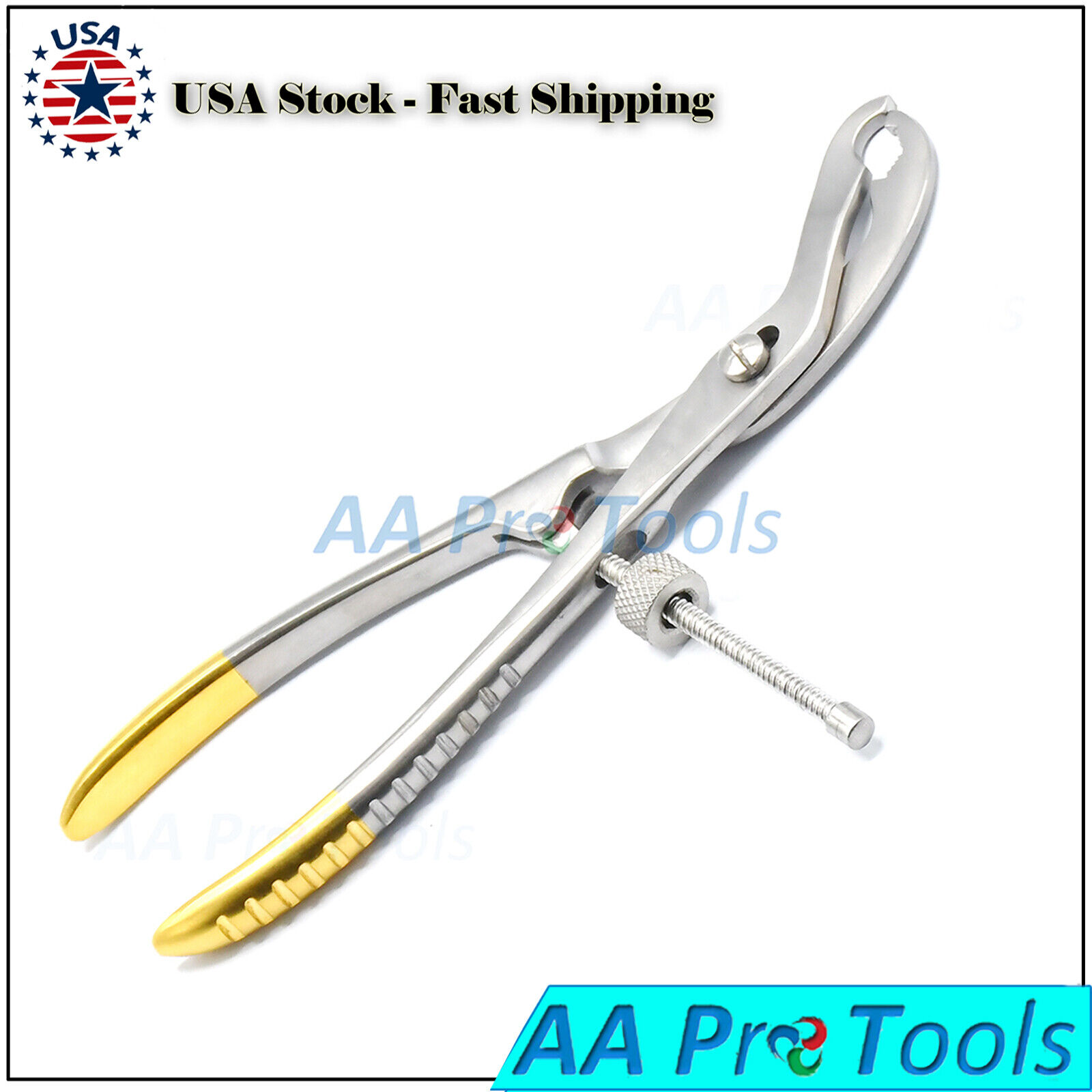 Verbrugge-Bone-Holding-Forceps-6-Gold-Plated-With-Screw-Speed-Lock-Orthopedic-254823452975
