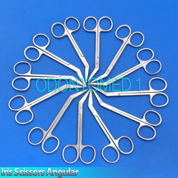 12 NEW STAINLESS STEEL IRIS ANGULAR SCISSORS 4.5" DENTAL SURGICAL INSTRUMENT