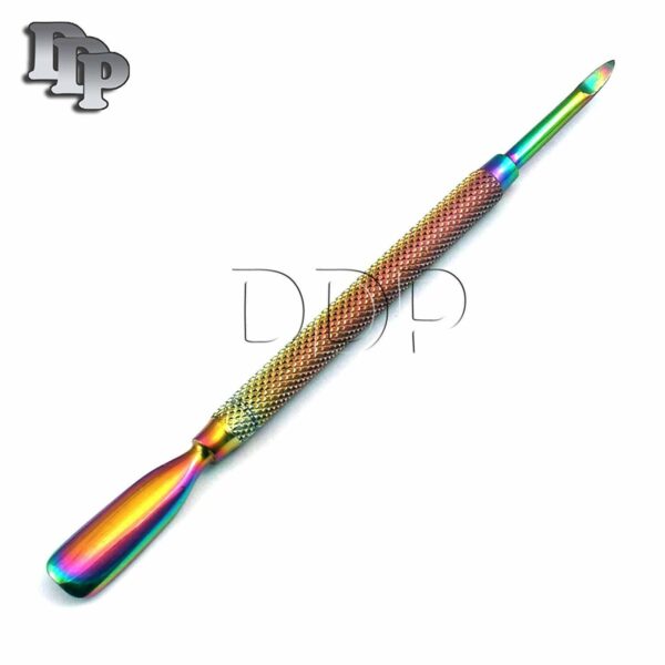 1pc Dual-ended Cuticle Pusher Remover Rainbow/multi Manicure Nail Art Tools