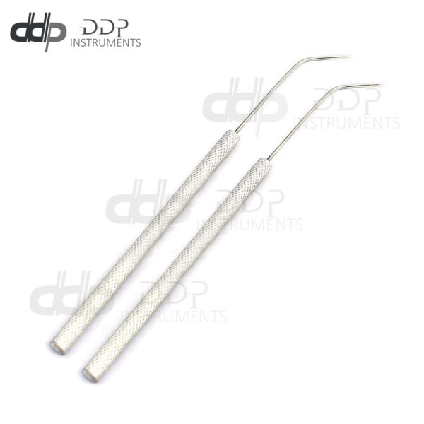 2 DISSECTING DISSECTION TEASING NEEDLE ANGLED SILVER HANDLE