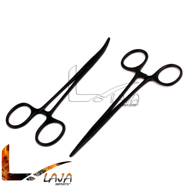 2 Mosquito Hemostat Forceps 5" Black Finish, Surgical Vet Instrument (Str & Cvd)