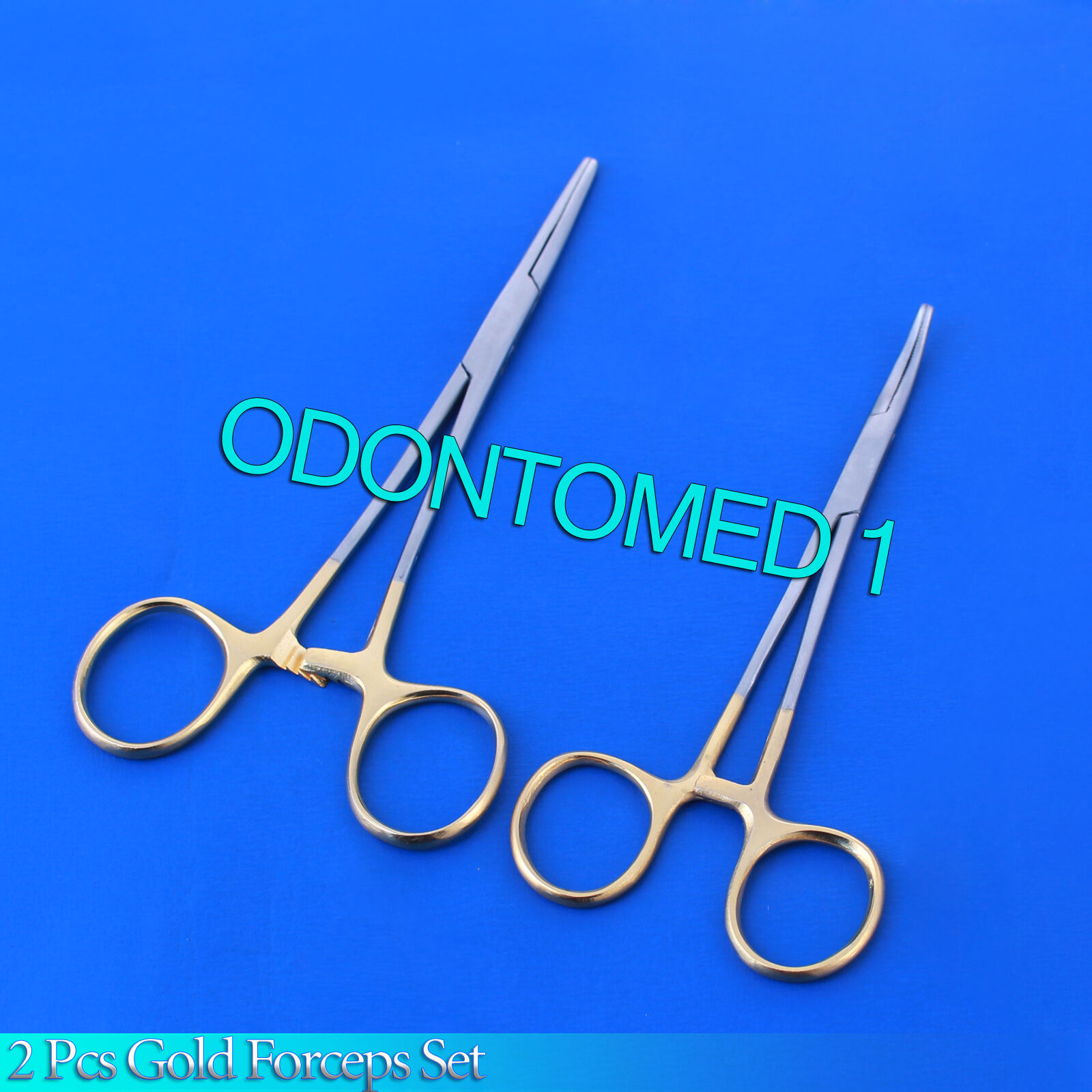 2-PCS-GOLD-HANDLE-SUTURE-KIT-MOSQUITO-5-CVD-KELLY-FORCEPS-55-STR-125578186726