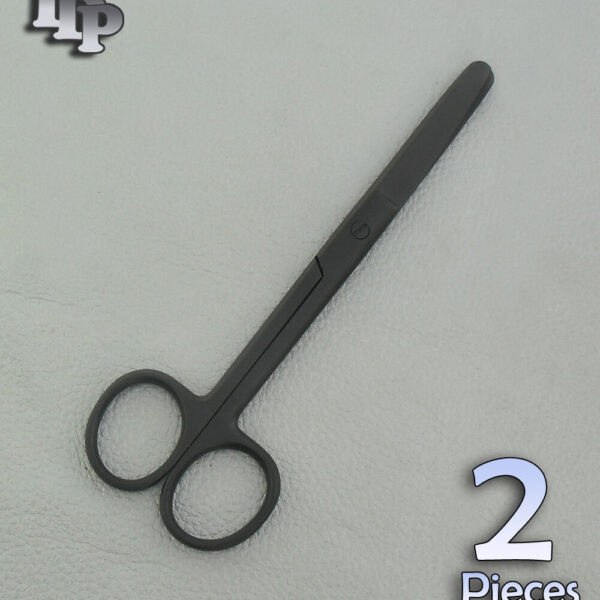 2 Pcs Operating Dissecting Scissors 5.5'' Blunt Black Coated Surgical Instrument