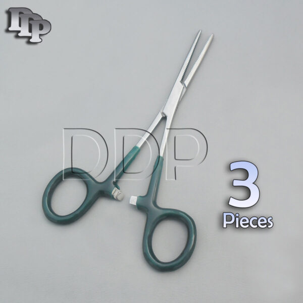 3 Pieces Of Hemostat Pean Forceps Surgical Instruments, Green Dep Handle 5.5'' Straight