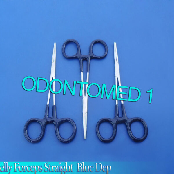3 Kelly Forceps Straight 5.5" Blue Dep Instruments EMT Nurse